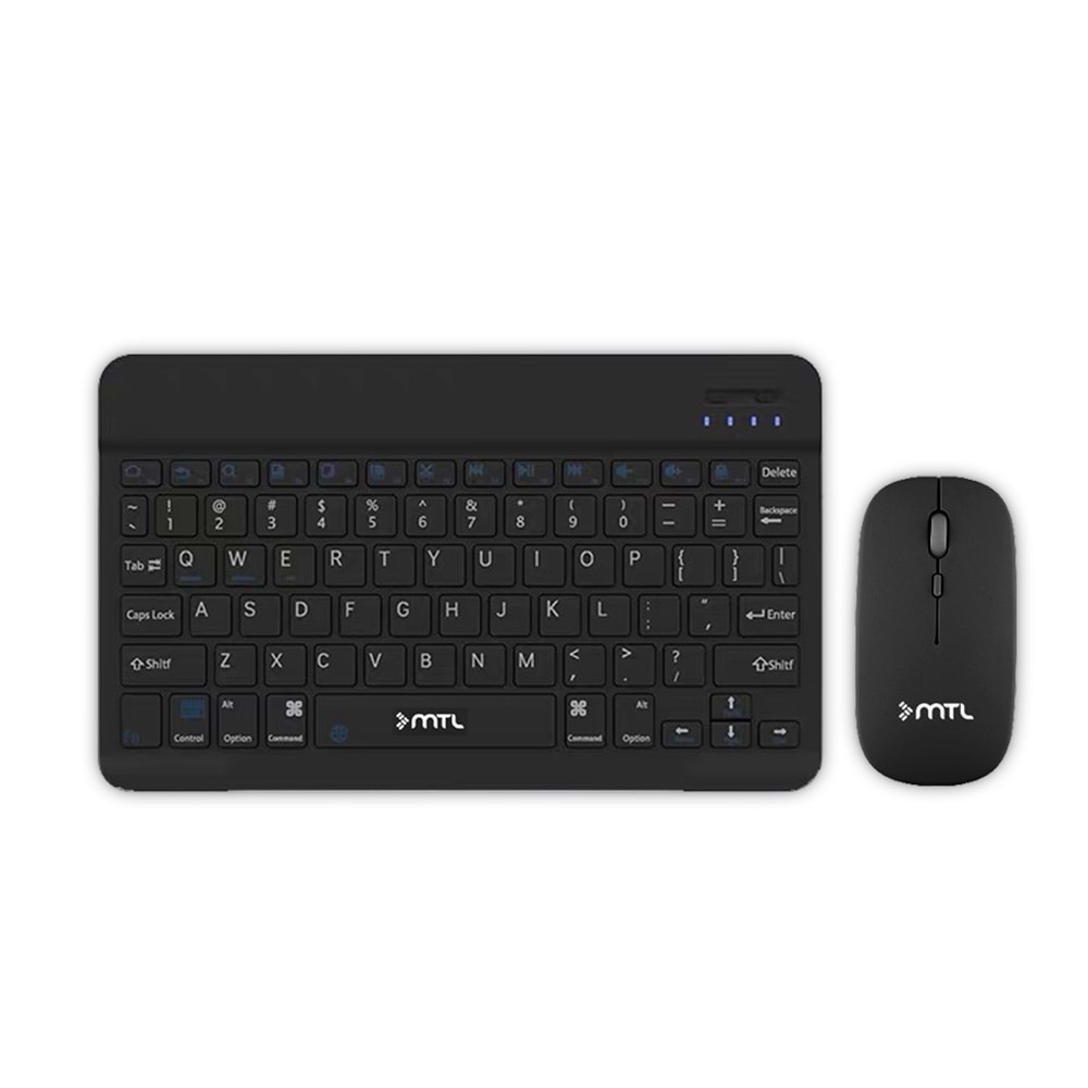 MT8530 BLUETOOTH MİNİ TABLET / PC / TV UYUMLU ŞARJLI KLAVYE MOUSE SET /50 - SİYAH