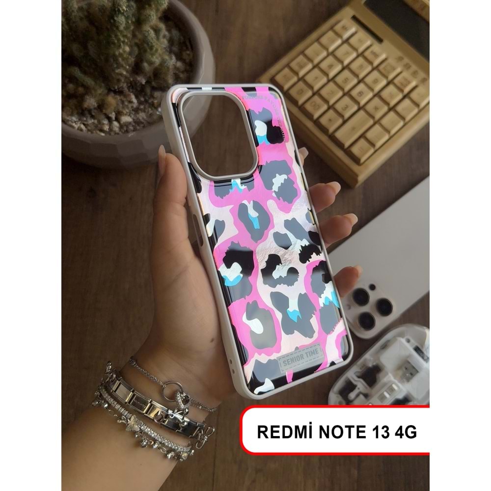 XİAOMİ REDMİ NOTE 13 4G LEOPAR DESENLİ LEO SİLİKON KILIF