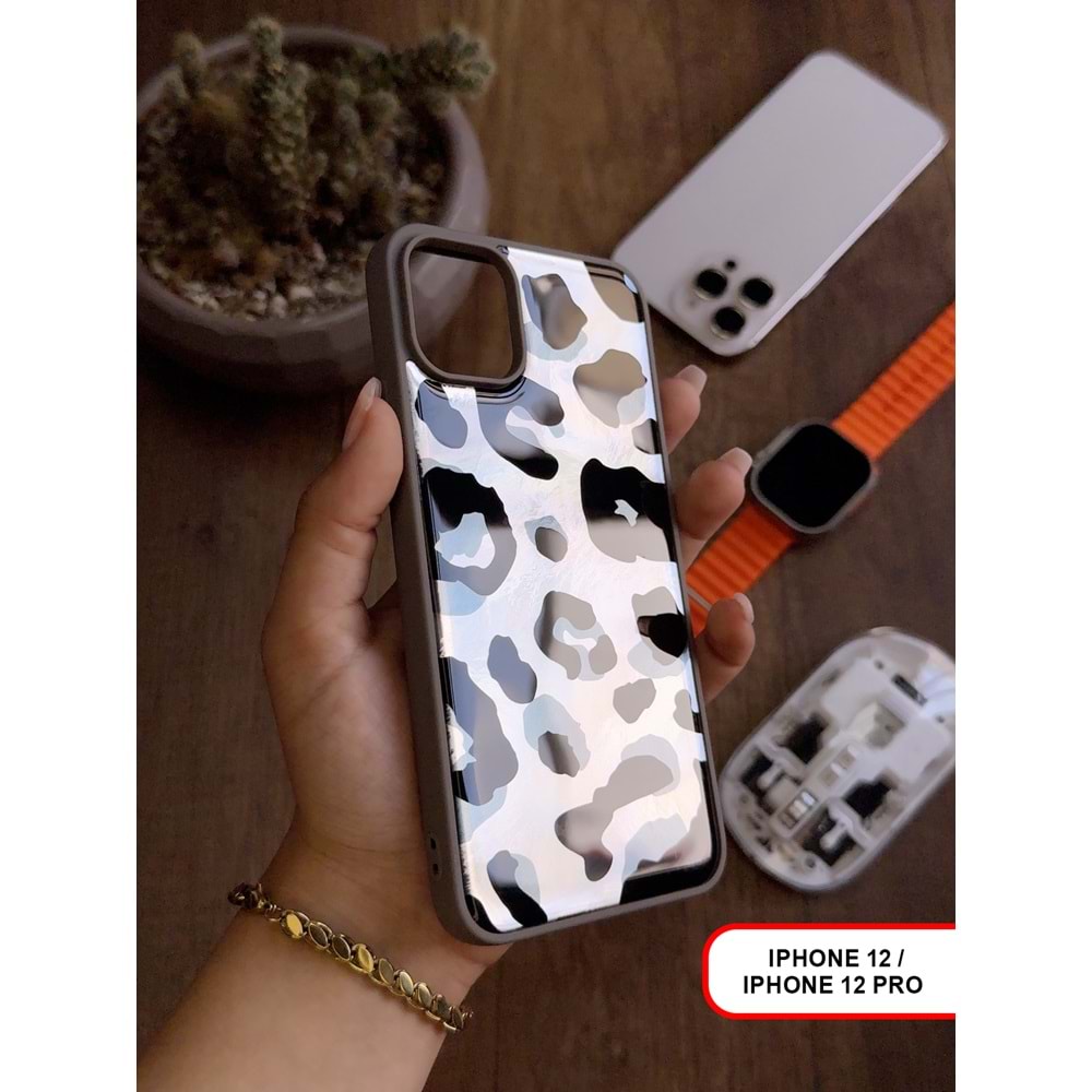 IPHONE 12/12 PRO LEOPAR DESENLİ LEO SİLİKON KILIF