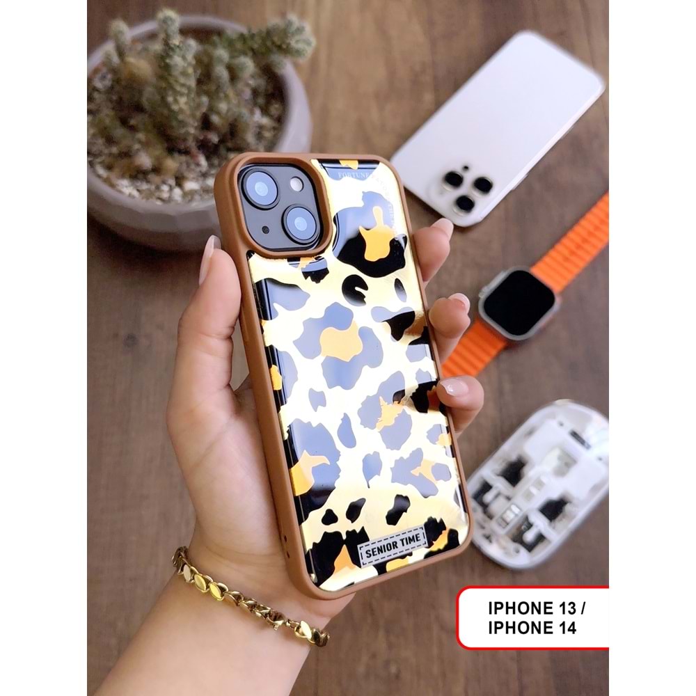 IPHONE 13/14 LEOPAR DESENLİ LEO SİLİKON KILIF