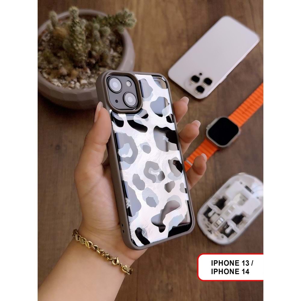 IPHONE 13/14 LEOPAR DESENLİ LEO SİLİKON KILIF