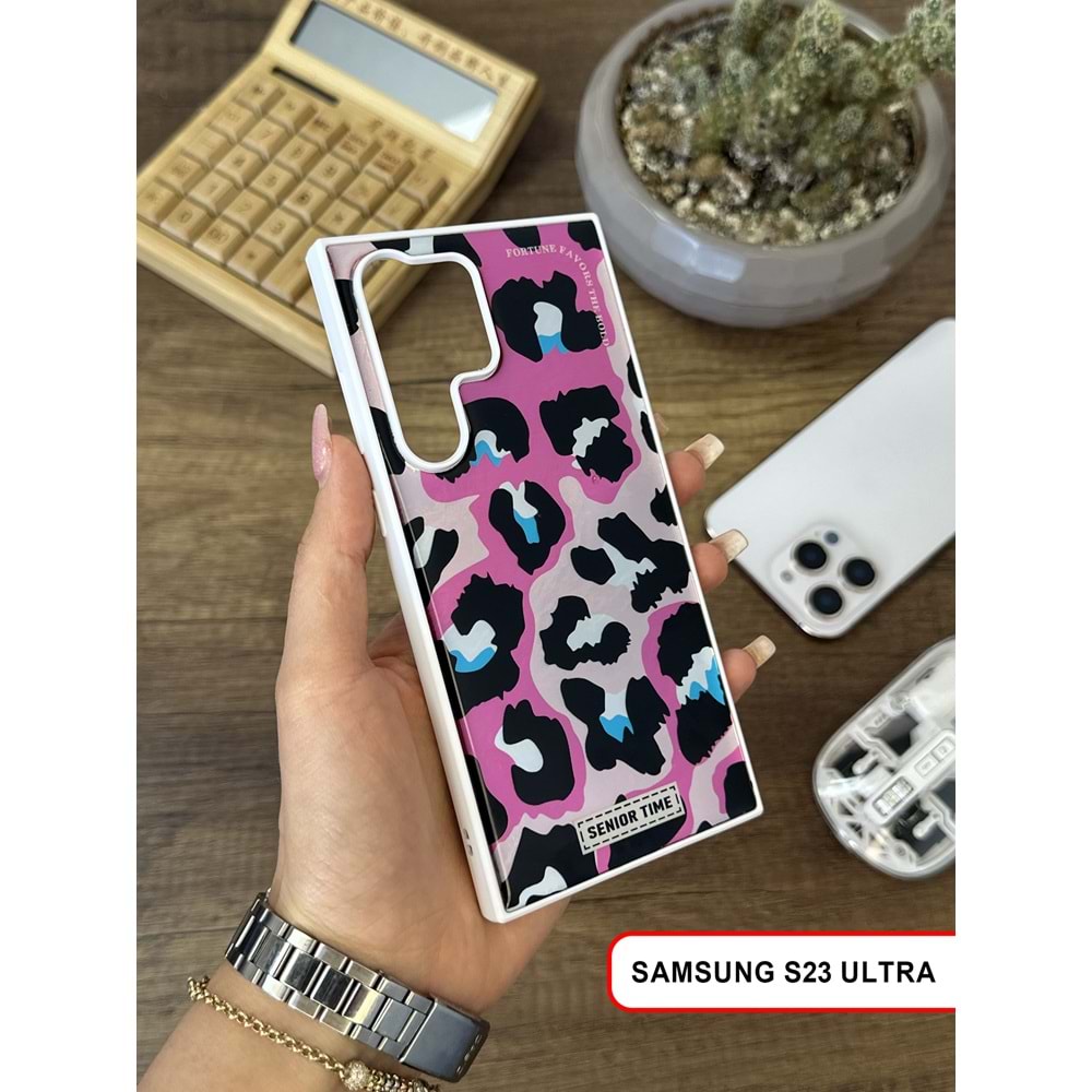 SAMSUNG S23 ULTRA LEOPAR DESENLİ LEO SİLİKON KILIF