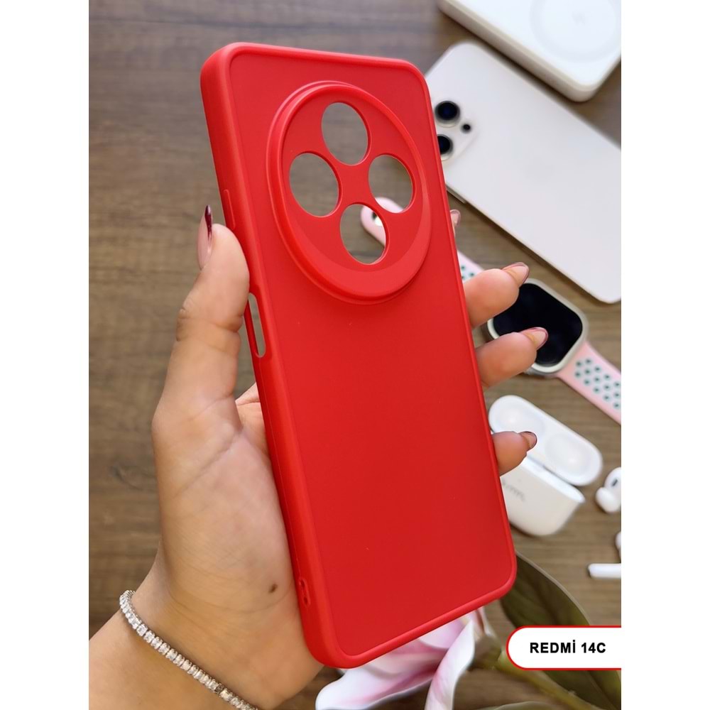 XİAOMİ REDMİ 14C RENK ATMAYAN KEEP SİLİKON KILIF - KIRMIZI