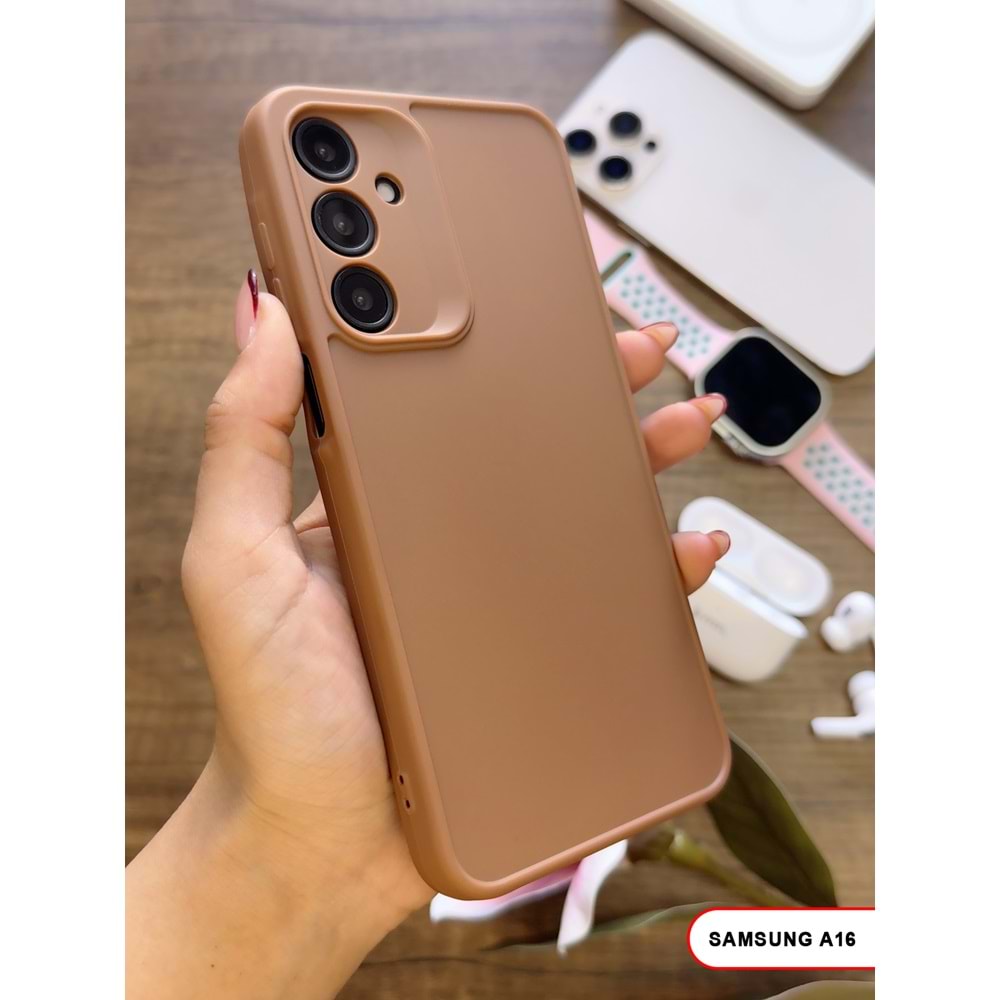 SAMSUNG A16 RENK ATMAYAN KEEP SİLİKON KILIF - KAHVERENGİ