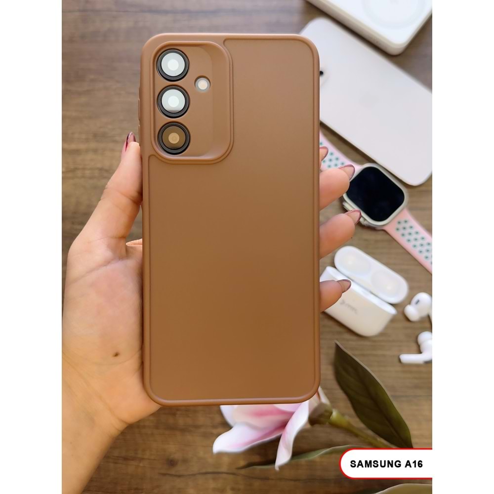 SAMSUNG A16 RENK ATMAYAN KEEP SİLİKON KILIF - KAHVERENGİ