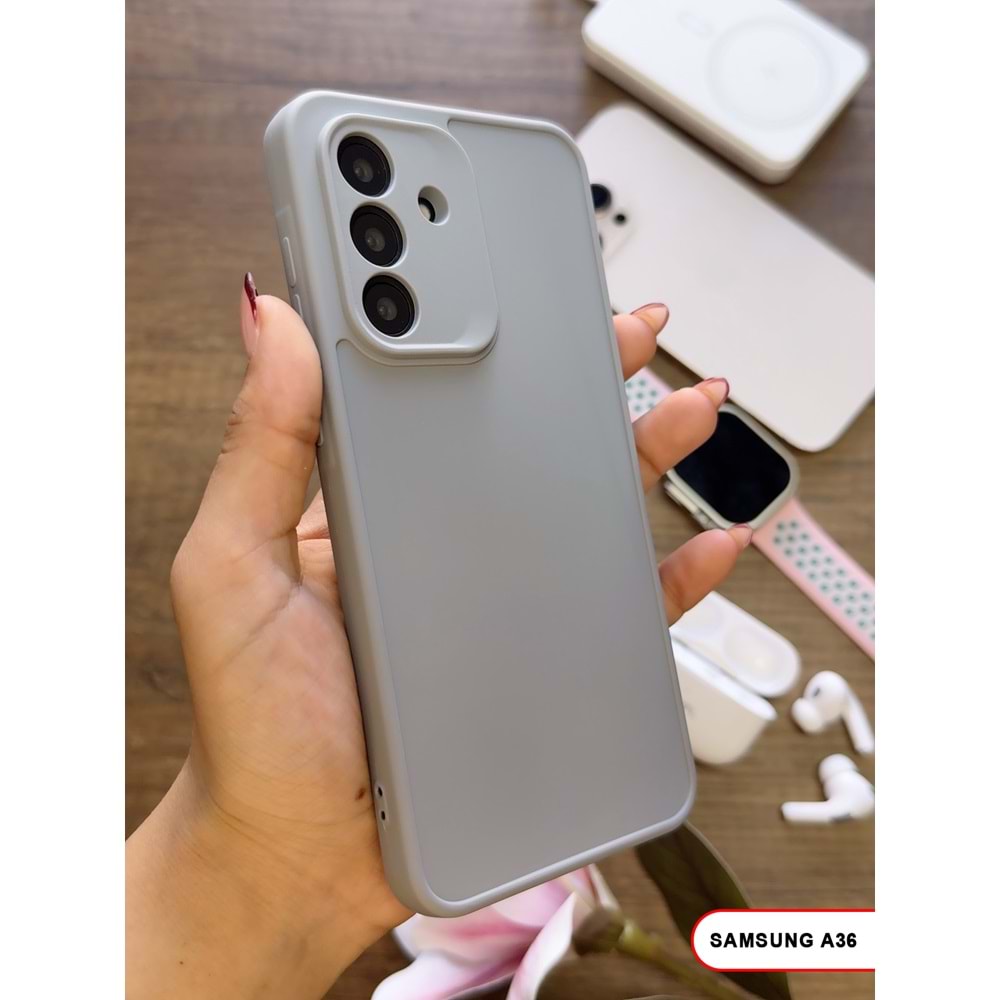 SAMSUNG A36 RENK ATMAYAN KEEP SİLİKON KILIF - GRI