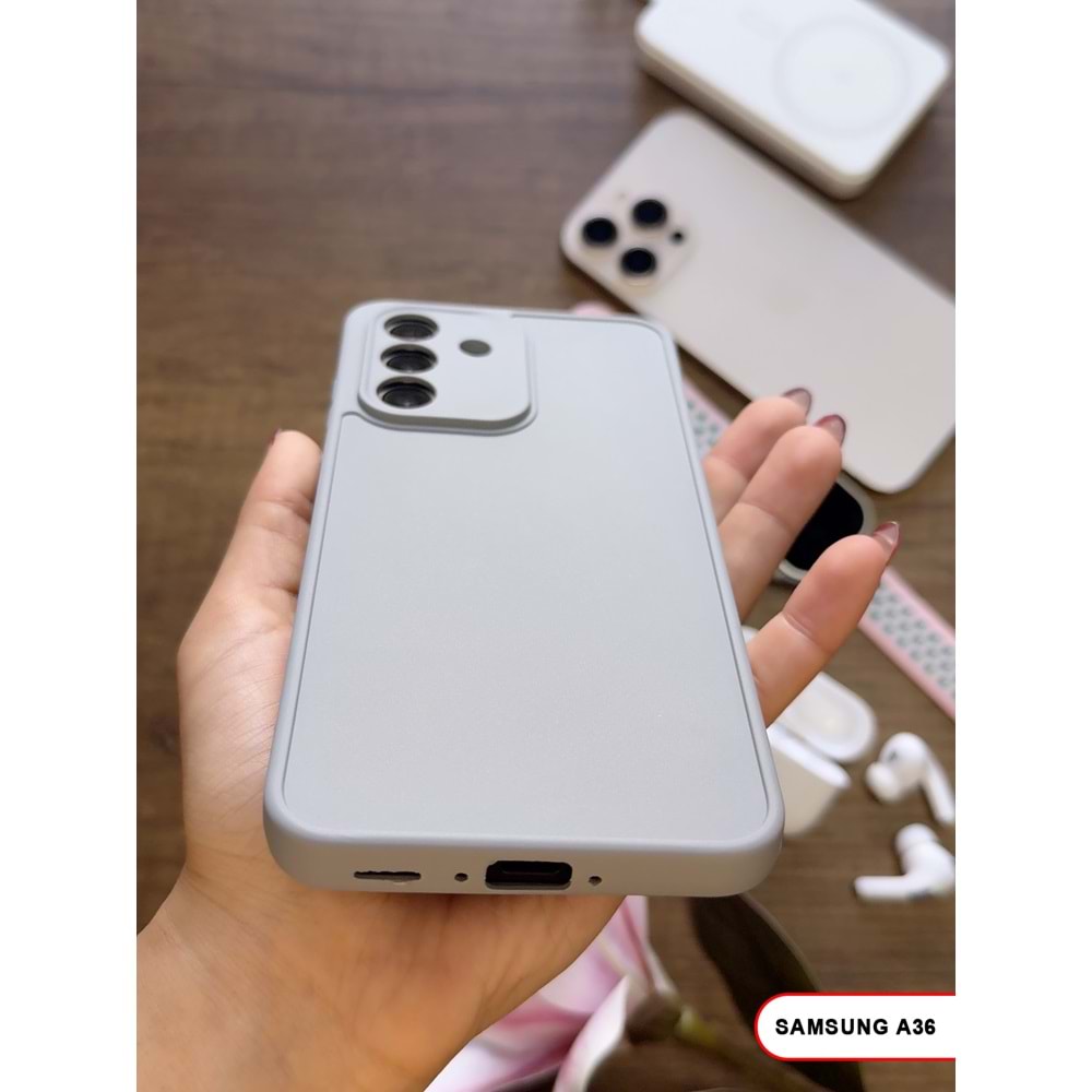 SAMSUNG A36 RENK ATMAYAN KEEP SİLİKON KILIF - GRI