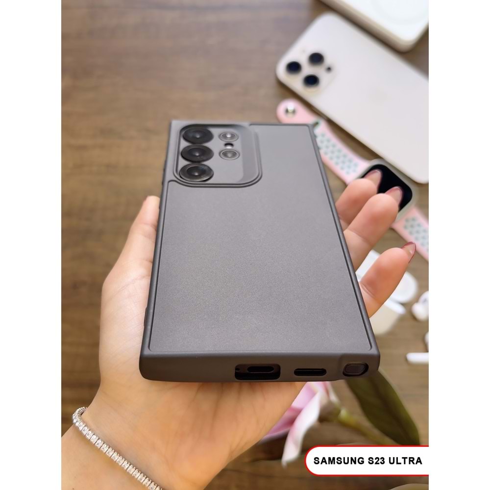 SAMSUNG S23 ULTRA RENK ATMAYAN KEEP SİLİKON KILIF - SIYAH