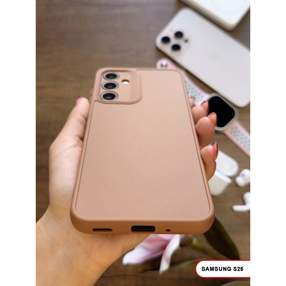 SAMSUNG S25 RENK ATMAYAN KEEP SİLİKON KILIF - KAHVERENGİ