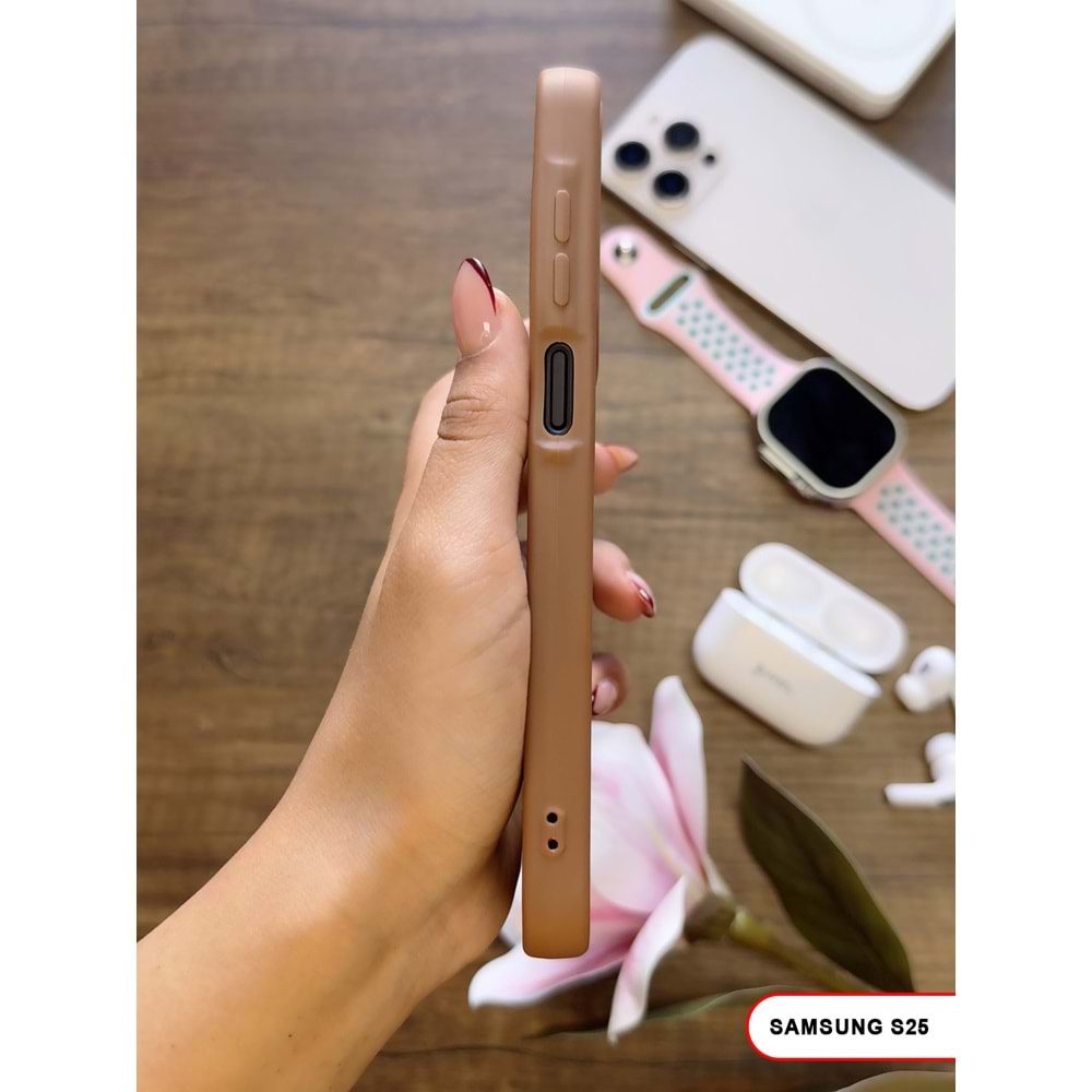 SAMSUNG S25 RENK ATMAYAN KEEP SİLİKON KILIF - KAHVERENGİ