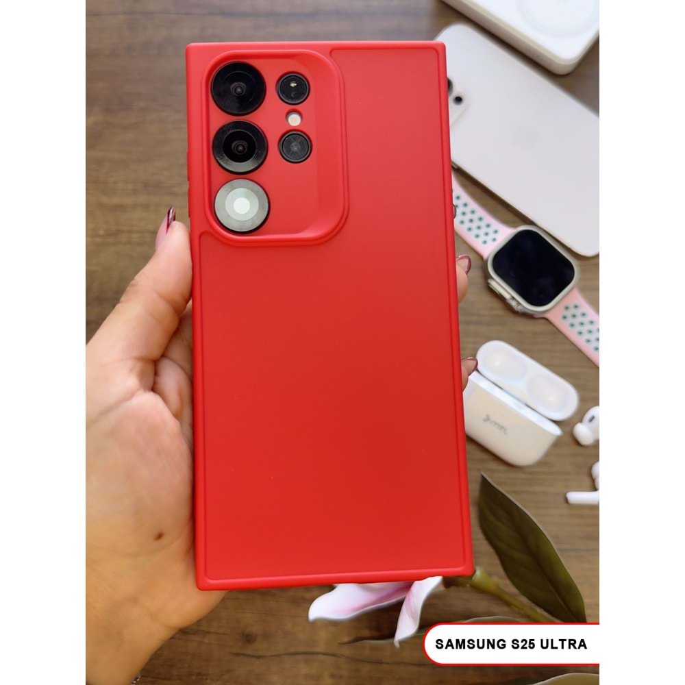 SAMSUNG S25 ULTRA RENK ATMAYAN KEEP SİLİKON KILIF - KIRMIZI