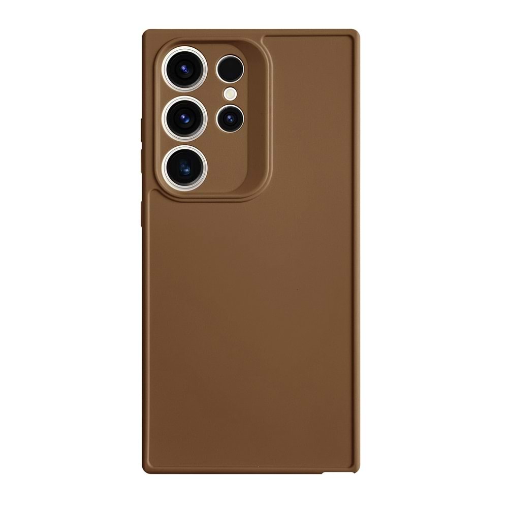 SAMSUNG S24 ULTRA RENK ATMAYAN KEEP SİLİKON KILIF - KAHVERENGİ