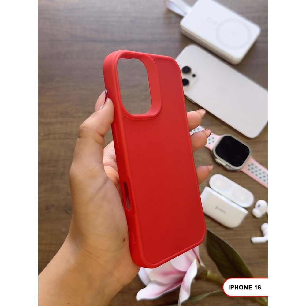 IPHONE 16 RENK ATMAYAN KEEP SİLİKON KILIF - KIRMIZI