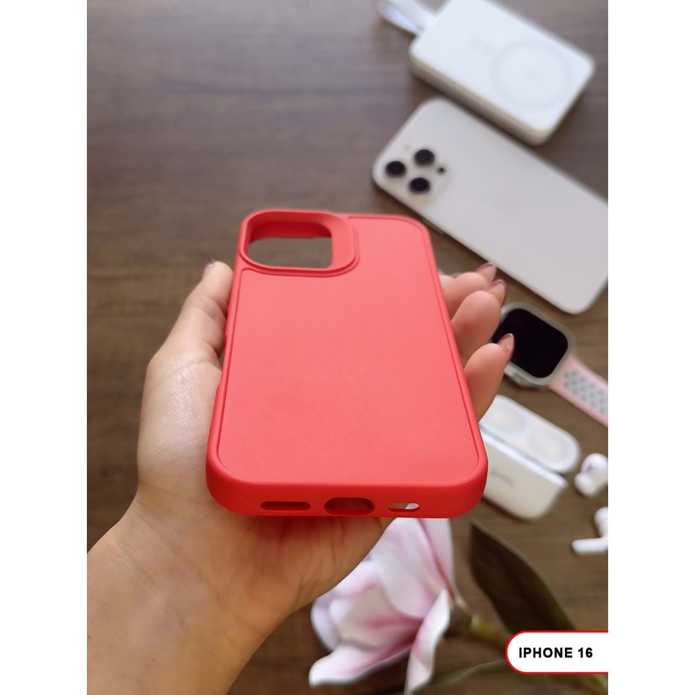 IPHONE 16 RENK ATMAYAN KEEP SİLİKON KILIF - KIRMIZI