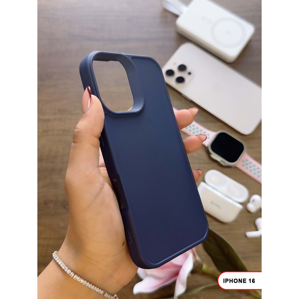 IPHONE 16 RENK ATMAYAN KEEP SİLİKON KILIF - LACIVERT