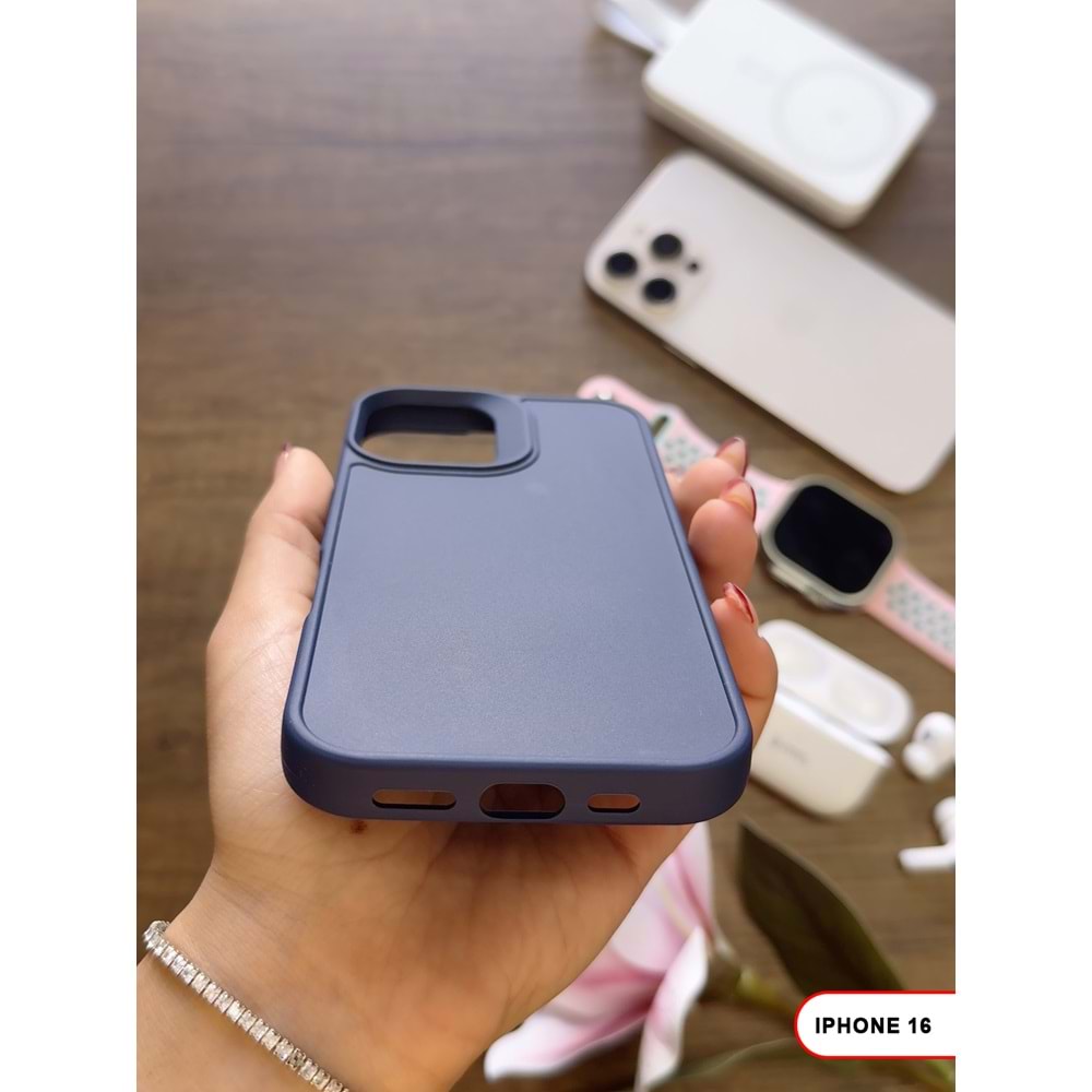 IPHONE 16 RENK ATMAYAN KEEP SİLİKON KILIF - LACIVERT