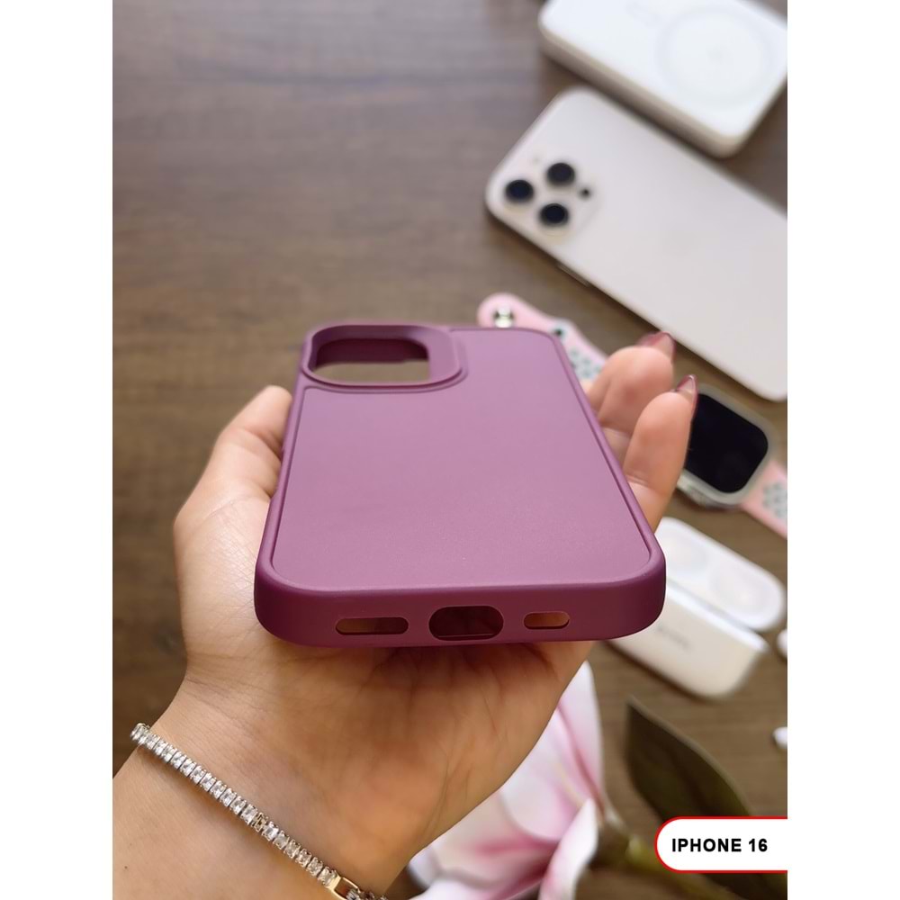 IPHONE 16 RENK ATMAYAN KEEP SİLİKON KILIF - MOR