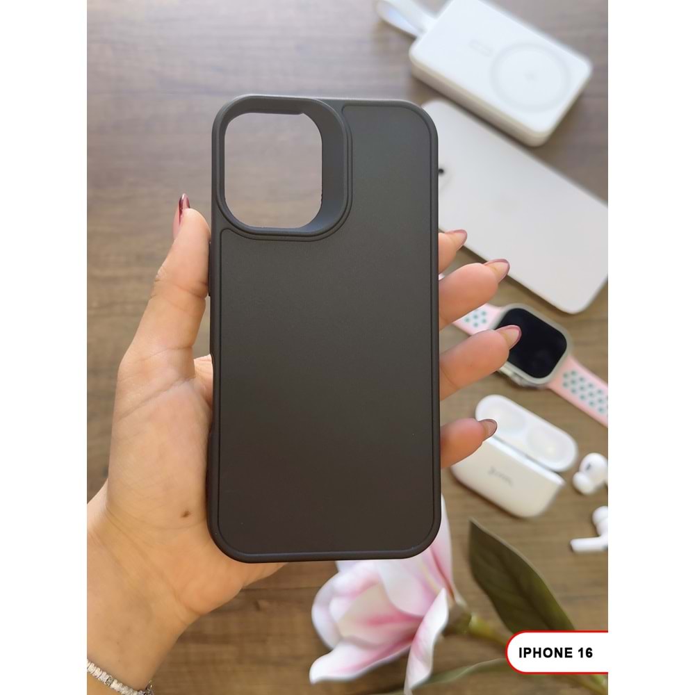 IPHONE 16 RENK ATMAYAN KEEP SİLİKON KILIF - SIYAH