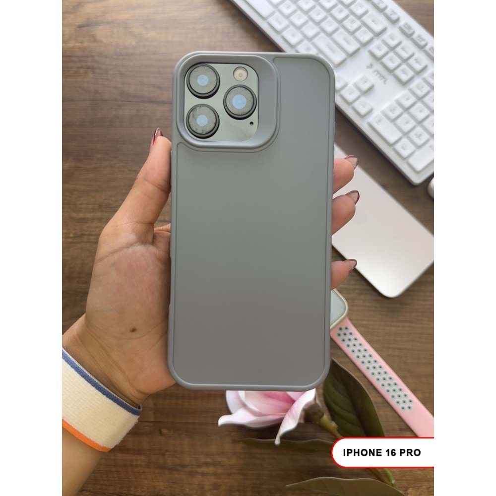 IPHONE 16 PRO RENK ATMAYAN KEEP SİLİKON KILIF - GRI