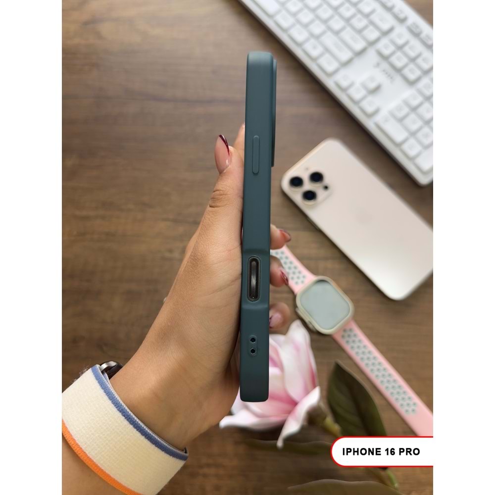 IPHONE 16 PRO RENK ATMAYAN KEEP SİLİKON KILIF - HAKI