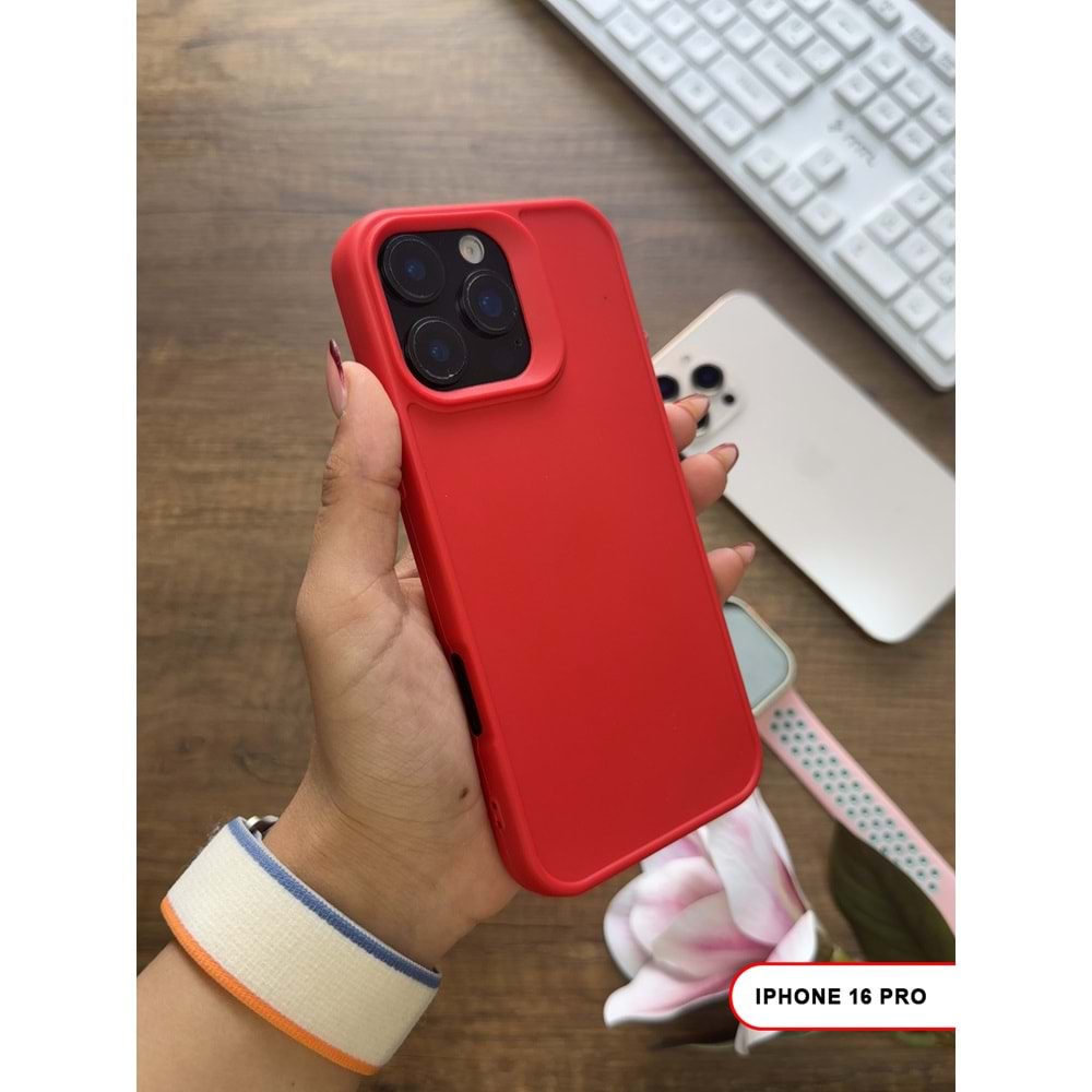 IPHONE 16 PRO RENK ATMAYAN KEEP SİLİKON KILIF - KIRMIZI