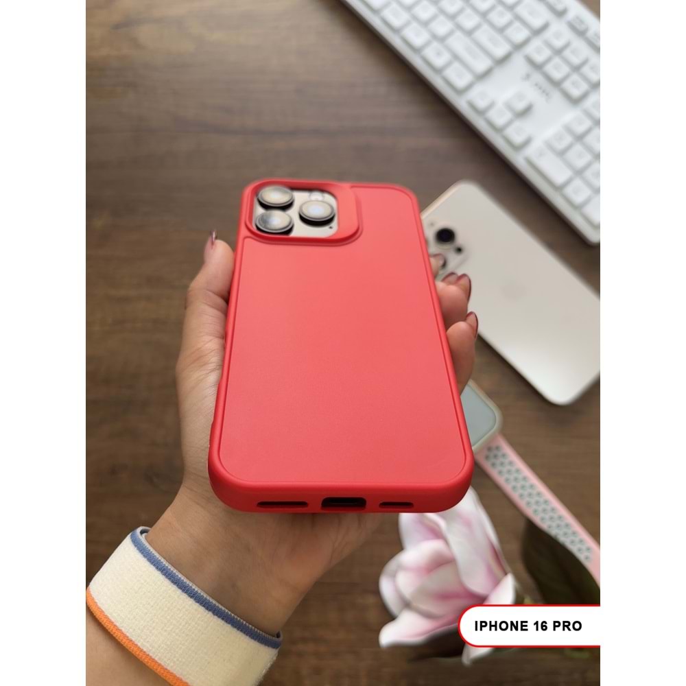 IPHONE 16 PRO RENK ATMAYAN KEEP SİLİKON KILIF - KIRMIZI