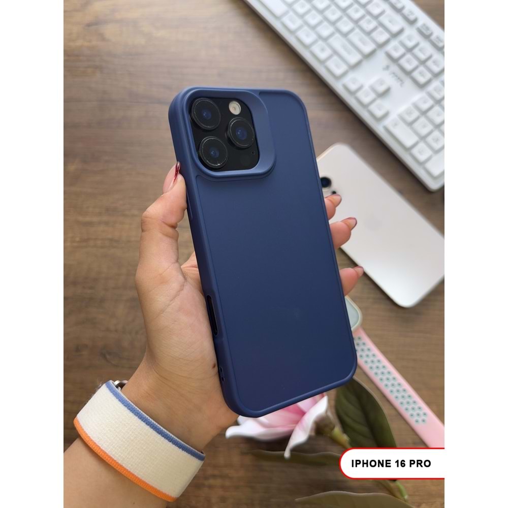 IPHONE 16 PRO RENK ATMAYAN KEEP SİLİKON KILIF - LACIVERT