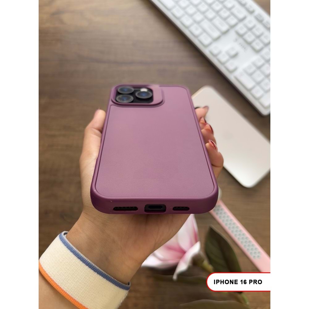 IPHONE 16 PRO RENK ATMAYAN KEEP SİLİKON KILIF - MOR