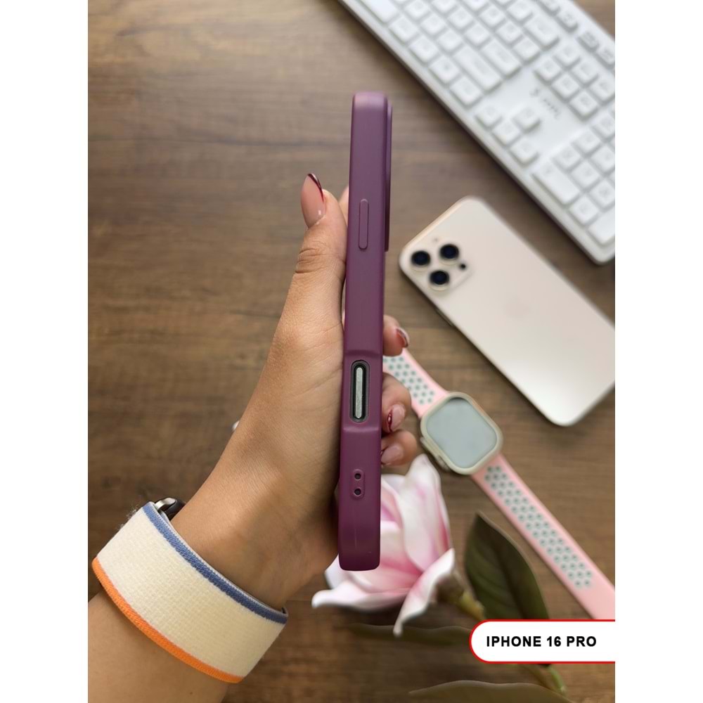 IPHONE 16 PRO RENK ATMAYAN KEEP SİLİKON KILIF - MOR