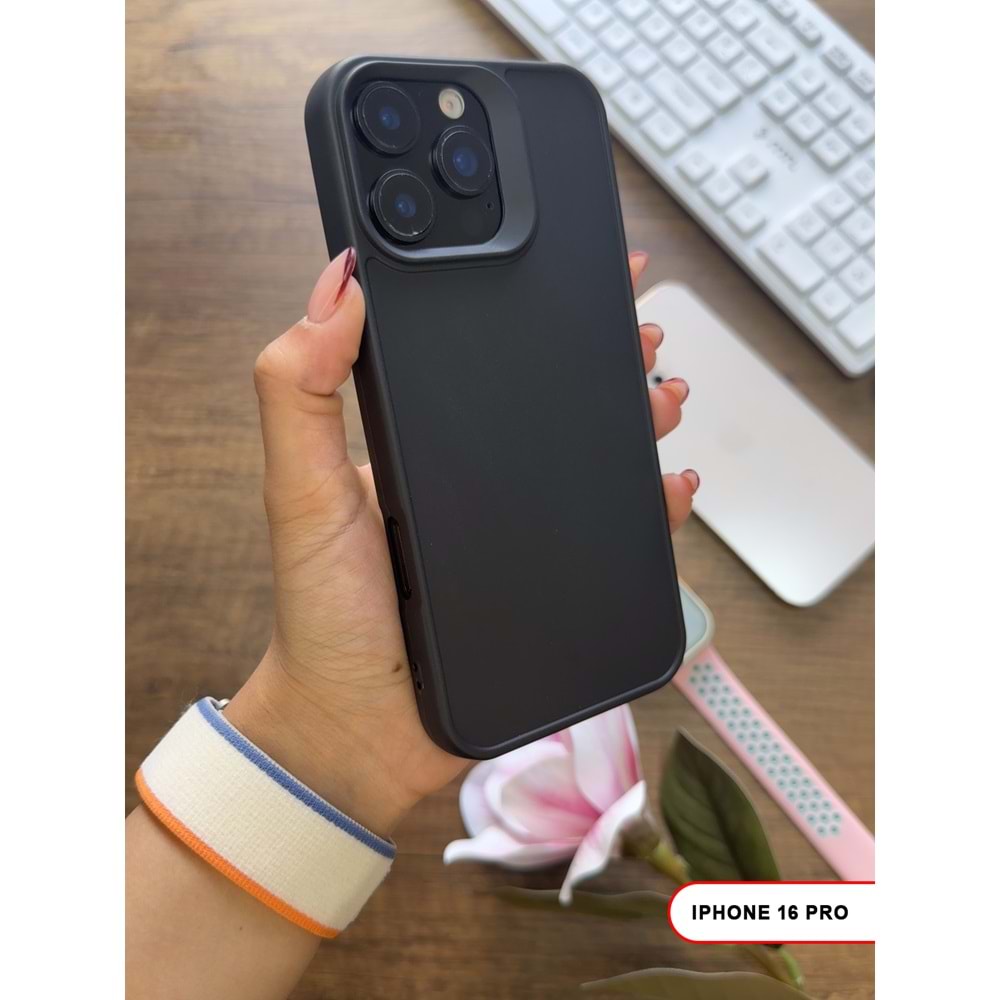 IPHONE 16 PRO RENK ATMAYAN KEEP SİLİKON KILIF - SIYAH