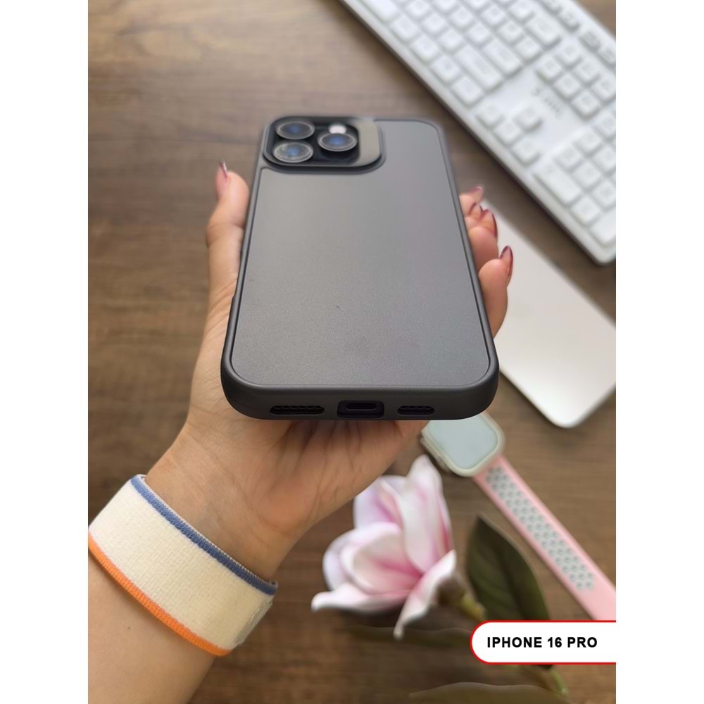 IPHONE 16 PRO RENK ATMAYAN KEEP SİLİKON KILIF - SIYAH
