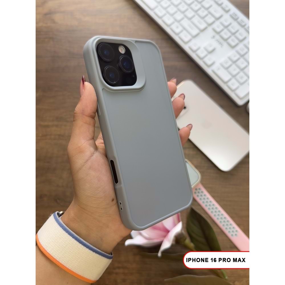 IPHONE 16 PRO MAX RENK ATMAYAN KEEP SİLİKON KILIF - GRI