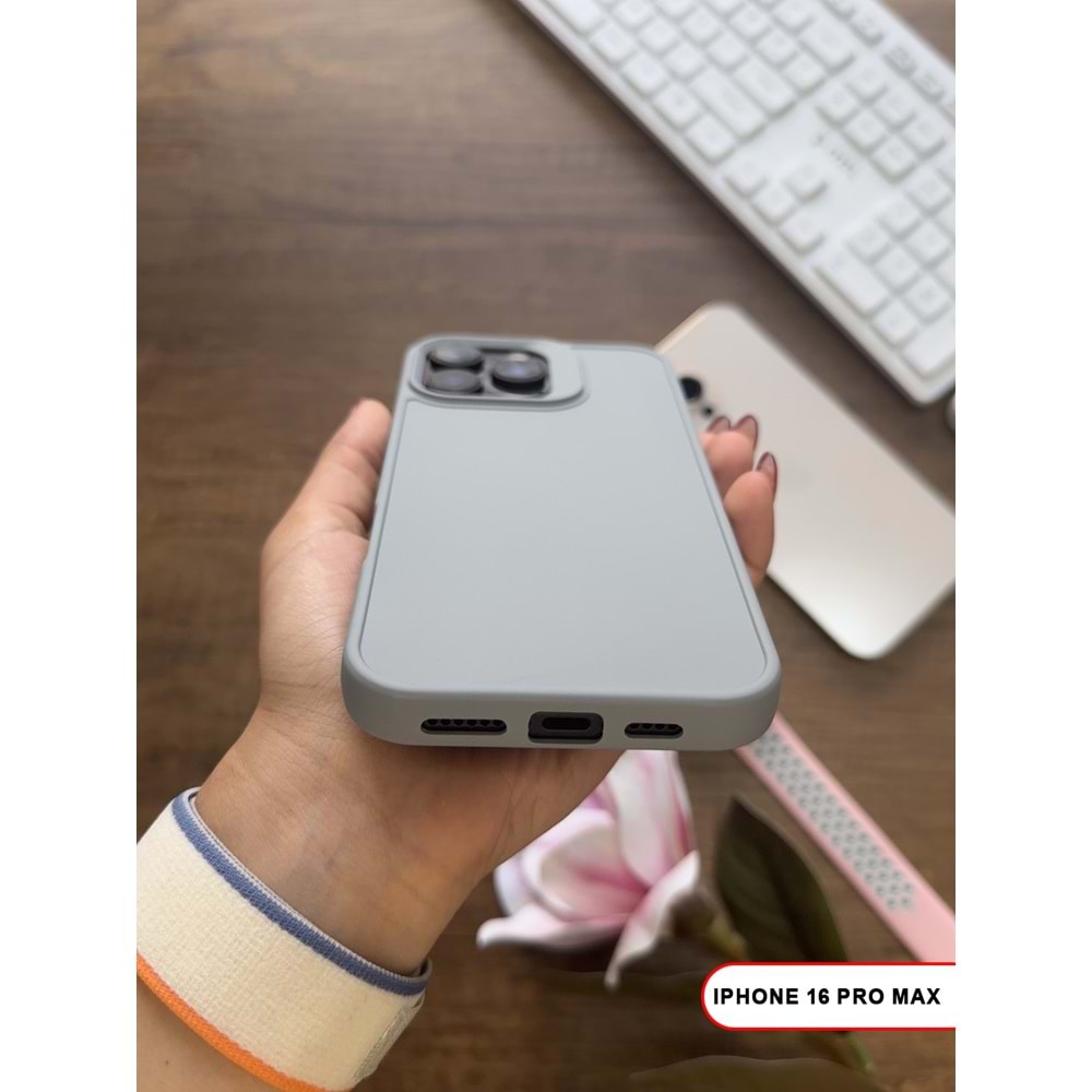 IPHONE 16 PRO MAX RENK ATMAYAN KEEP SİLİKON KILIF - GRI