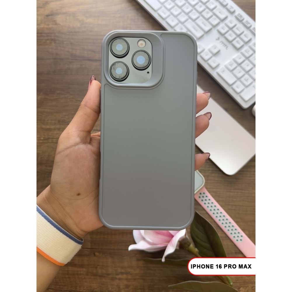 IPHONE 16 PRO MAX RENK ATMAYAN KEEP SİLİKON KILIF - GRI