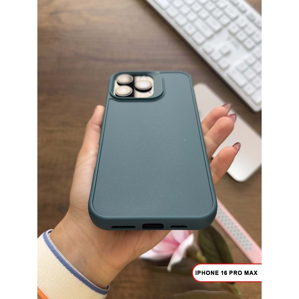 IPHONE 16 PRO MAX RENK ATMAYAN KEEP SİLİKON KILIF - HAKI