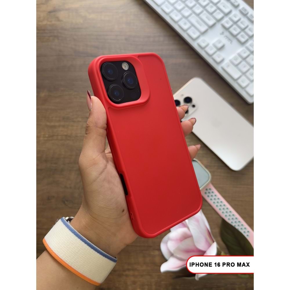 IPHONE 16 PRO MAX RENK ATMAYAN KEEP SİLİKON KILIF - KIRMIZI