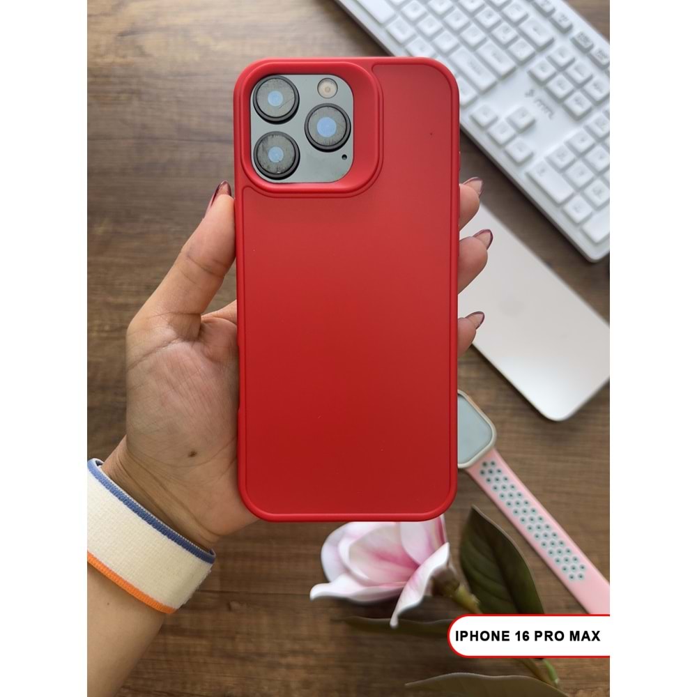 IPHONE 16 PRO MAX RENK ATMAYAN KEEP SİLİKON KILIF - KIRMIZI