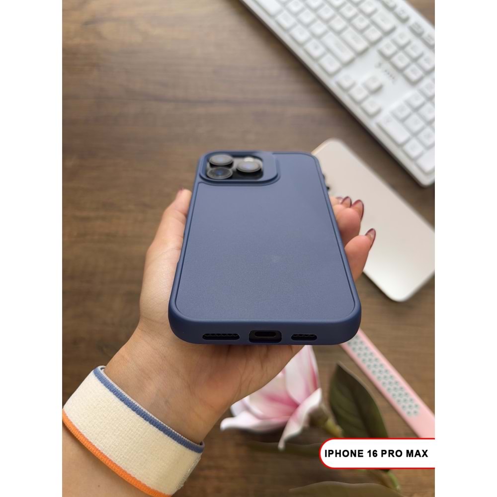 IPHONE 16 PRO MAX RENK ATMAYAN KEEP SİLİKON KILIF - LACIVERT
