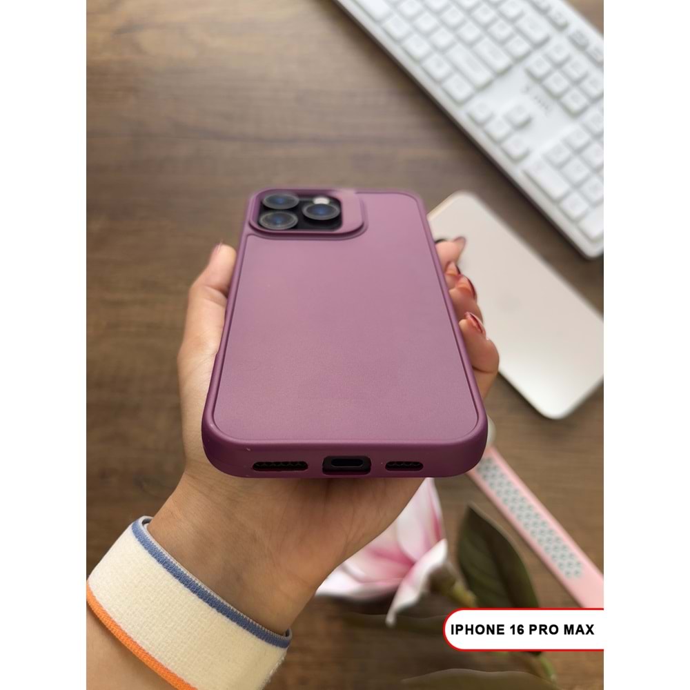 IPHONE 16 PRO MAX RENK ATMAYAN KEEP SİLİKON KILIF - MOR