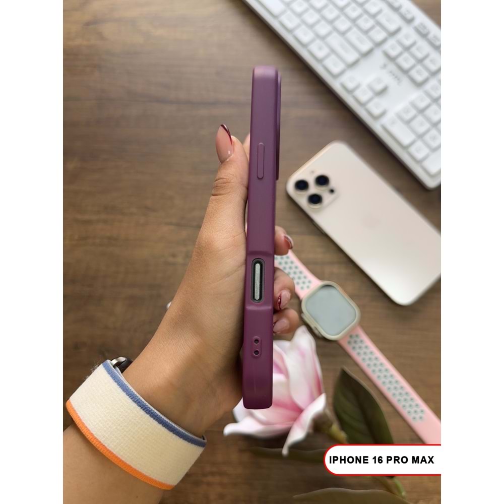 IPHONE 16 PRO MAX RENK ATMAYAN KEEP SİLİKON KILIF - MOR