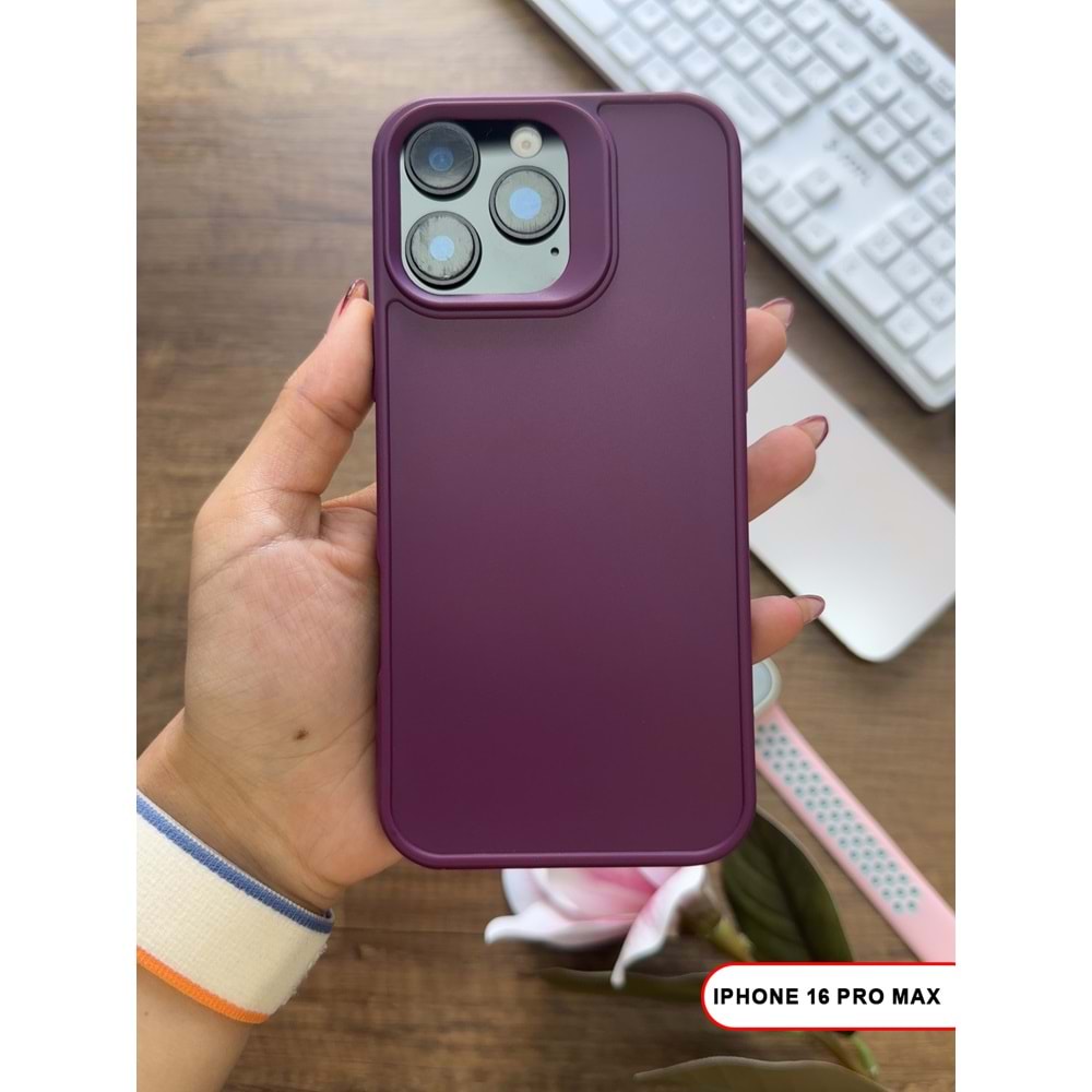 IPHONE 16 PRO MAX RENK ATMAYAN KEEP SİLİKON KILIF - MOR