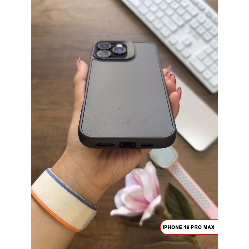 IPHONE 16 PRO MAX RENK ATMAYAN KEEP SİLİKON KILIF - SIYAH