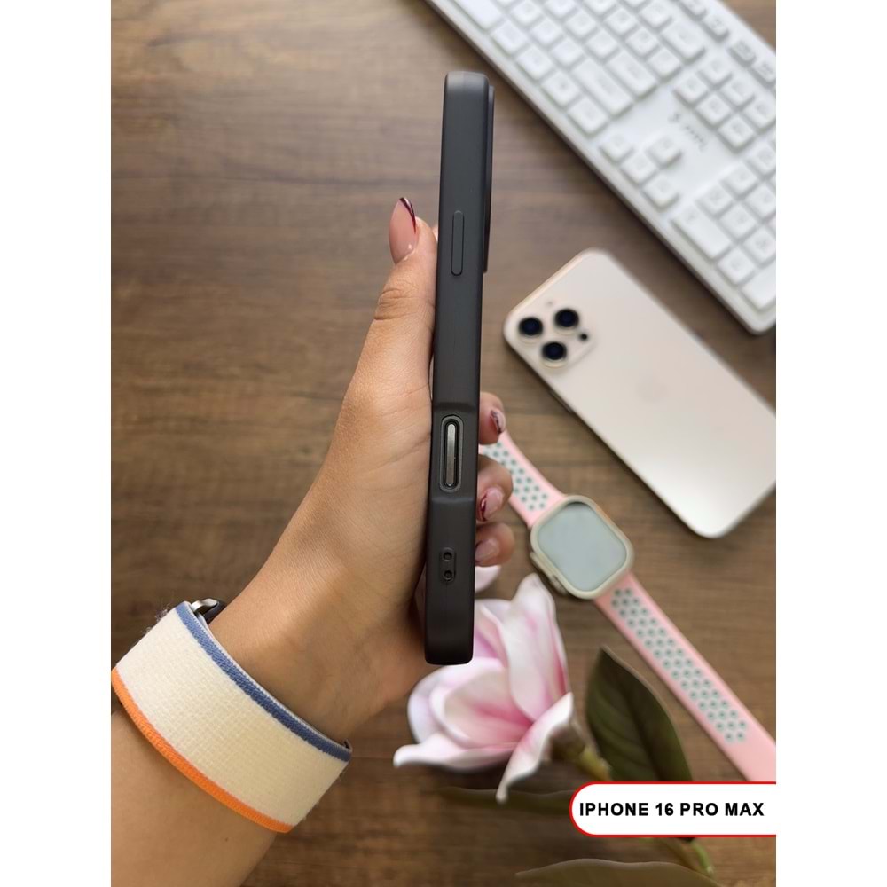 IPHONE 16 PRO MAX RENK ATMAYAN KEEP SİLİKON KILIF - SIYAH