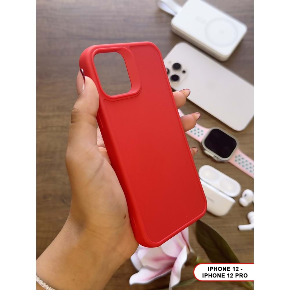IPHONE 12 / 12 PRO RENK ATMAYAN KEEP SİLİKON KILIF - KIRMIZI