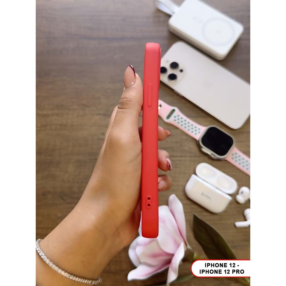 IPHONE 12 / 12 PRO RENK ATMAYAN KEEP SİLİKON KILIF - KIRMIZI