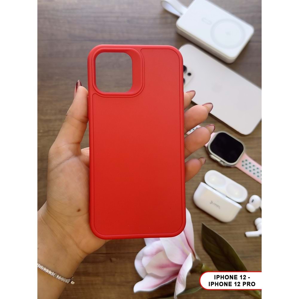 IPHONE 12 / 12 PRO RENK ATMAYAN KEEP SİLİKON KILIF - KIRMIZI