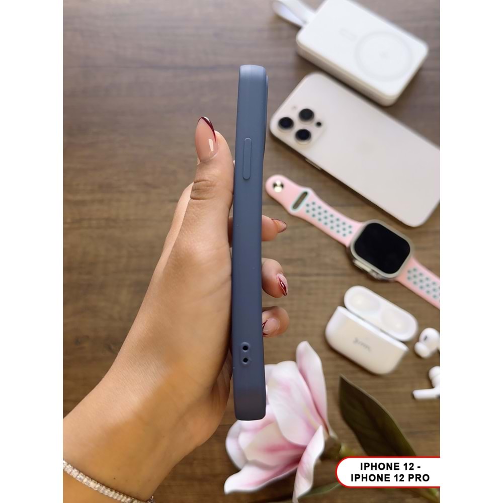 IPHONE 12 / 12 PRO RENK ATMAYAN KEEP SİLİKON KILIF - LACIVERT
