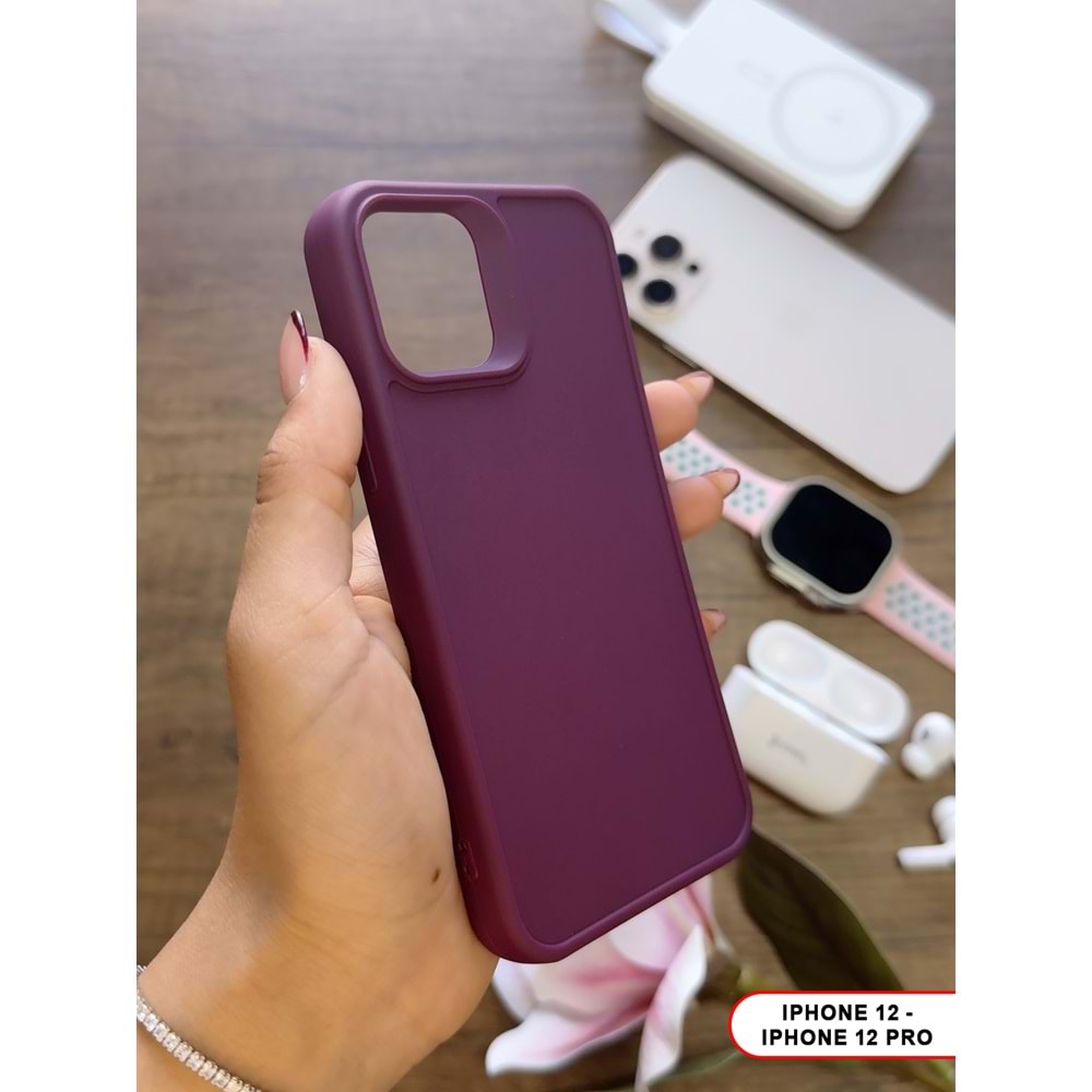 IPHONE 12 / 12 PRO RENK ATMAYAN KEEP SİLİKON KILIF - MOR