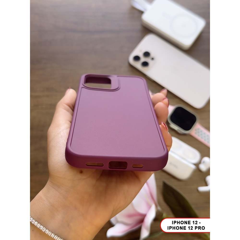 IPHONE 12 / 12 PRO RENK ATMAYAN KEEP SİLİKON KILIF - MOR