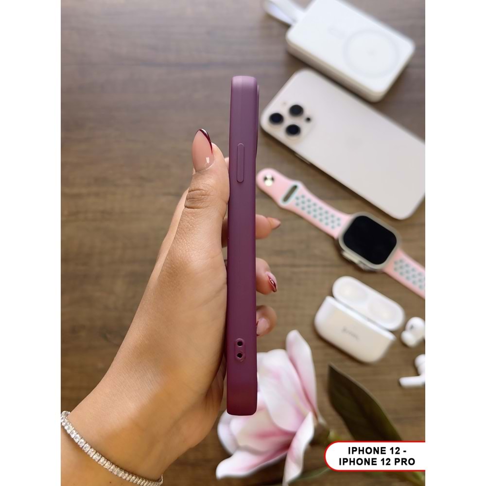 IPHONE 12 / 12 PRO RENK ATMAYAN KEEP SİLİKON KILIF - MOR